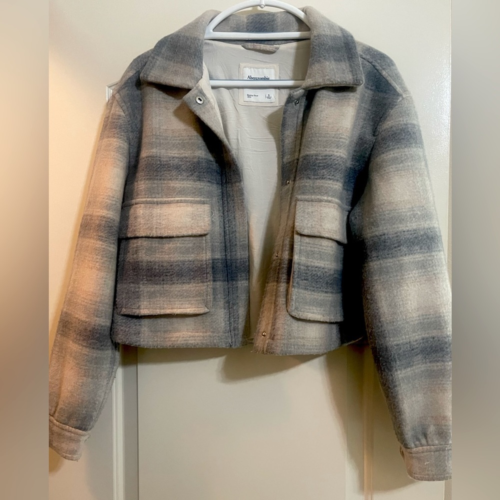 Abercrombie and Fitch Cropped Flannel Coat